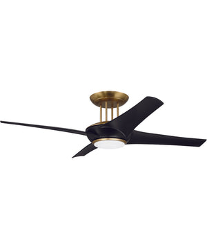 Cam 1-Light Ceiling Fan (Blades Included) Flat Black/Satin Brass