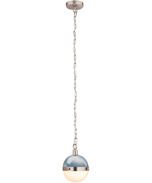 Harmelin 1-Light mini pendant  Brushed Steel / Pastel Blue