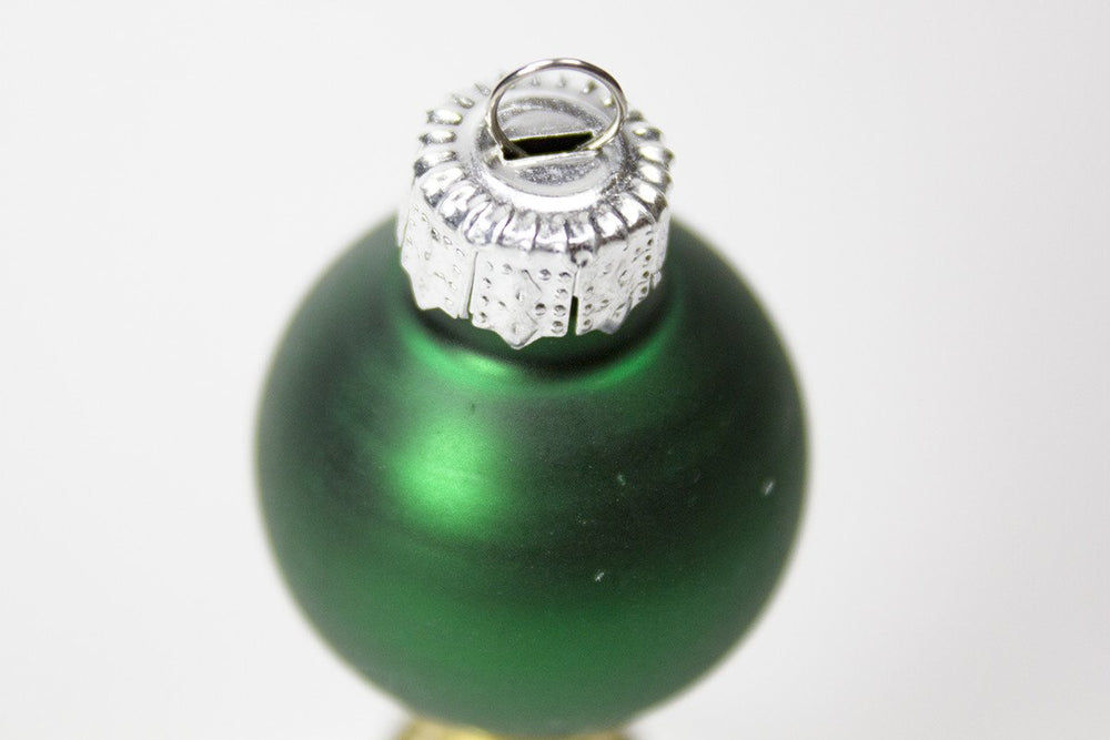 Green glass Christmas Ornament Lamp Finial 2.25"h