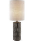 Halsey 1-Light Table Lamp Gunmetal Ceramic Body/Fabric Shade