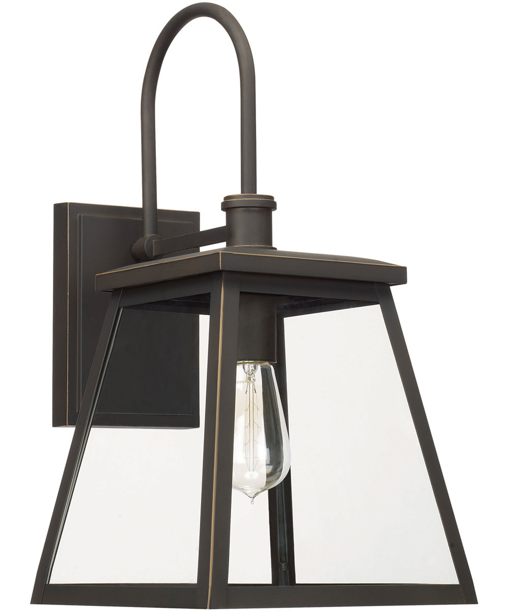 Belmore 1-Light Outdoor Wall Mount In Oiled Bronze With Clear Glass