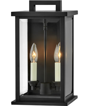 Weymouth 2-Light Small Outdoor Wall Mount Lantern in Black
