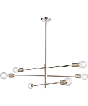 Module 6-Light chandelier  Satin Nickel