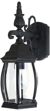 16"H French County 1-Light Wall Mount Outdoor Lantern Black