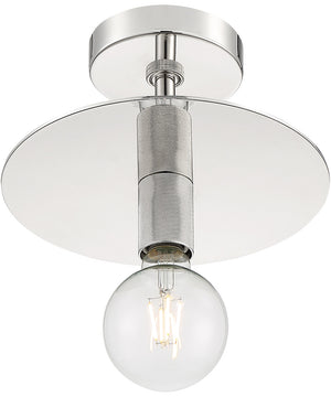 10"W Bizet 1-Light Close-to-Ceiling Polished Nickel