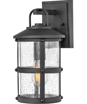 Lakehouse 1-Light Small Outdoor Wall Mount Lantern in Black