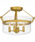 Quoizel Semi-Flush Mount Medium 4-light Semi Flush Mount Aged Brass