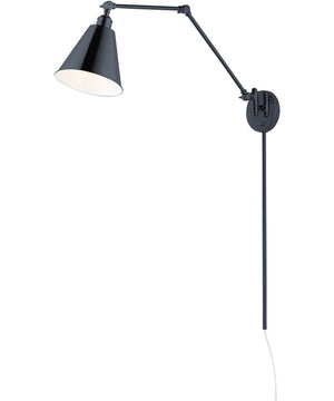 Library 1-Light Wall Sconce Black