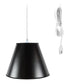 16"W Swag Pendant Plug-In One Light Bold Black/Gold Shade