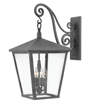 26"H Trellis 4-Light LED Extra Large Outdoor Wall Light in Aged Zinc