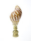 Snail Sea Shell Lamp Finial with Polished Brass Base 3.25"h