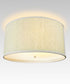 18"W Moderne Flush Mount Conversion Kit  Textured Oatmeal  Shallow Drum Lampshade