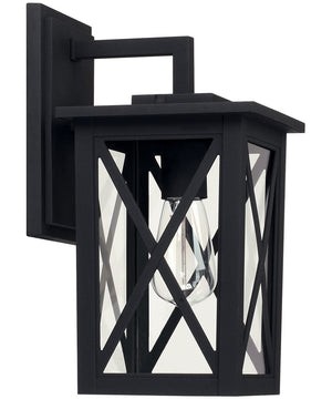 Avondale 1-Light Outdoor Wall Mount In Black With Clear Glass
