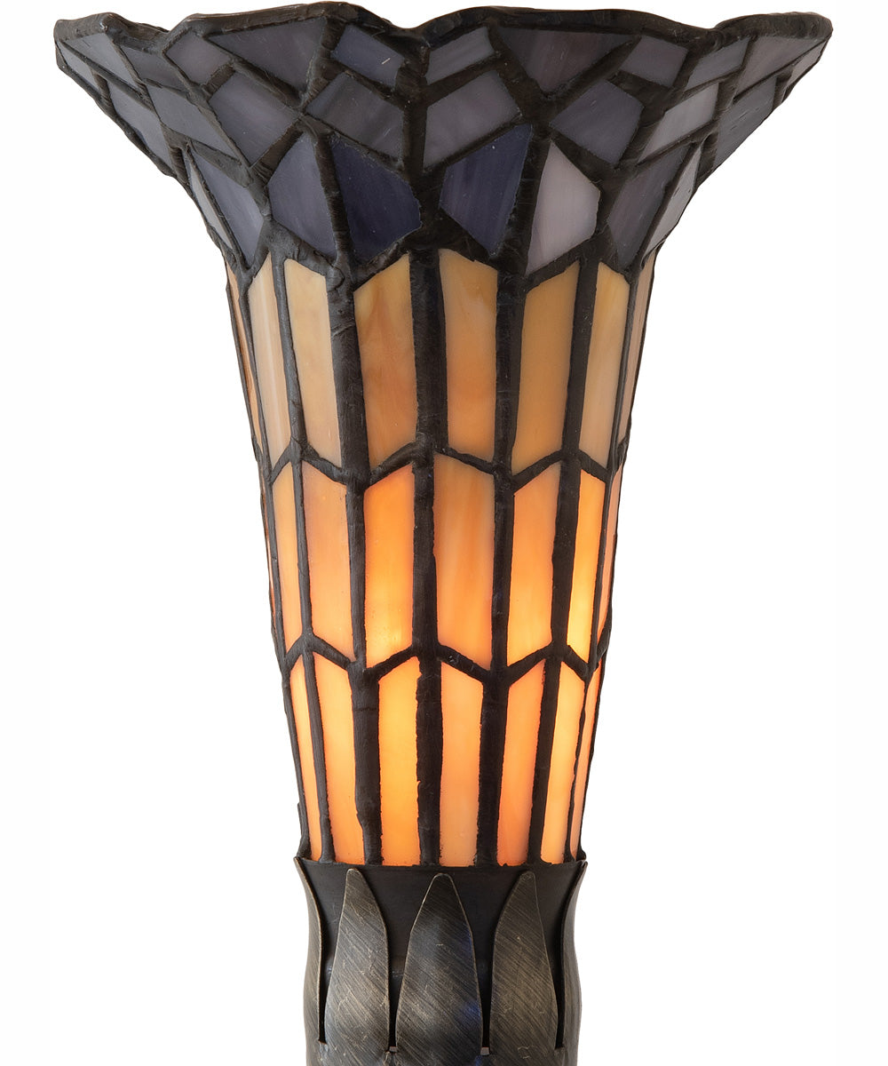 15" High Stained Glass Pond Lily Nouveau Accent Lamp