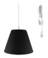 16"W Hanging Swag Pendant Plug-In One Light Black Shade