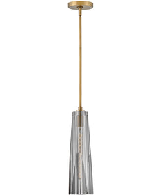 Cosette 1-Light Small Pendant in Heritage Brass with Smoked glass