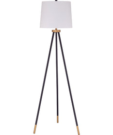 1-Light Floor Lamp Painted Black/Painted Gold