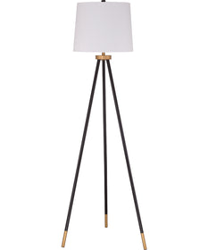 1-Light Floor Lamp Painted Black/Painted Gold