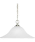 Trinity 1-Light Etched Glass Traditional Pendant Light Brushed Nickel