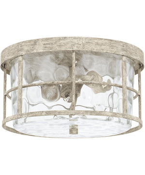 Beaufort 2-Light Flush Mount In Mystic Sand With Clear Water Glass