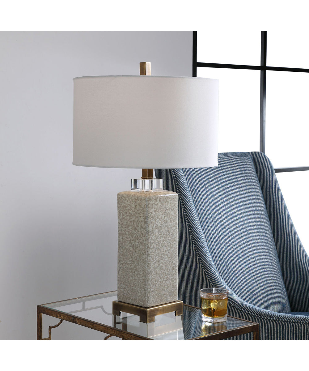 Irie Crackled Taupe Table Lamp