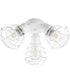 16"W 3-light LED Patio Ceiling Fan Light Kit Studio White