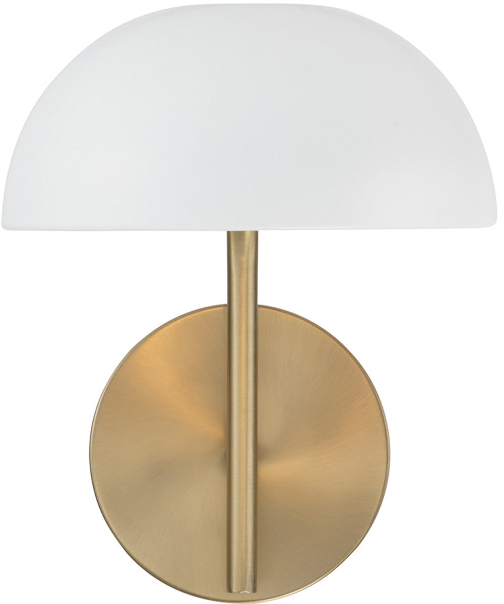 Reece 1-Light Sconce Aged Brass and White