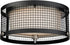 17"W Pratt 3-Light Close-to-Ceiling Black / Brushed Nickel Accents