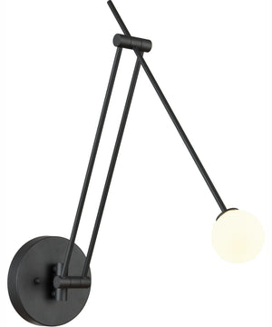Roxbury 18'' High 1-Light Integrated LED Swingarm Sconce - Charcoal Black