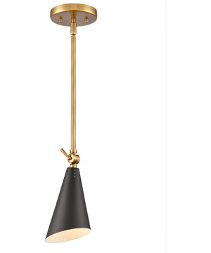 Calder 4.5'' Wide 1-Light Mini Pendant Natural Brass/Black