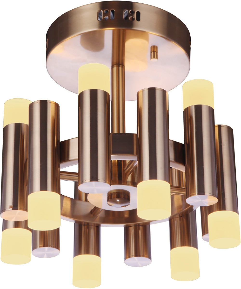 Simple Lux 12-Light Convertible Semi Flush Satin Brass