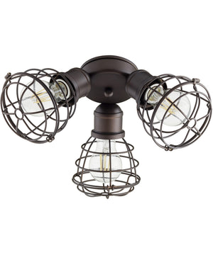 16"W 3-light LED Patio Ceiling Fan Light Kit Oiled Bronze