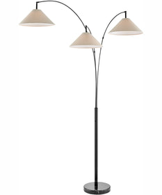 Hadas 3-Light 3-Light Arch Lamp Black/Fabric Shade