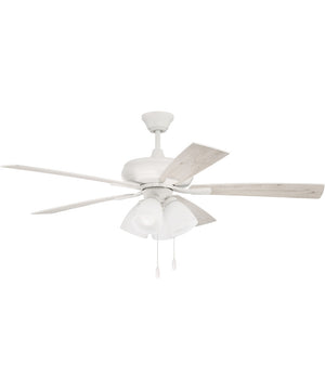Eos Frost 4 Light 4-Light Ceiling Fan (Blades Included) White