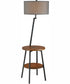 Lemington 1-Light Floor Lamp With Wireless Charging Pad Black/Wood/Grey