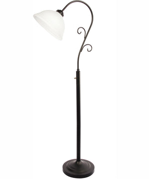 Calla 1-Light Metal Floor Lamp W. Glass Shade 100W