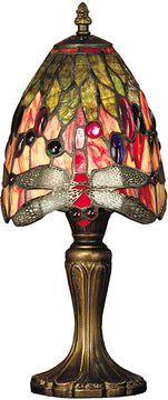 15"H Vickers Tiffany Accent Lamp Antique Brass Plating