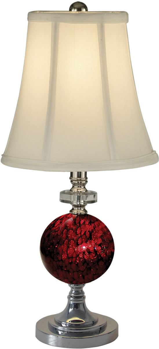 Dale Tiffany 1-Light Art Glass Table Lamp Polished Chrome PG10182