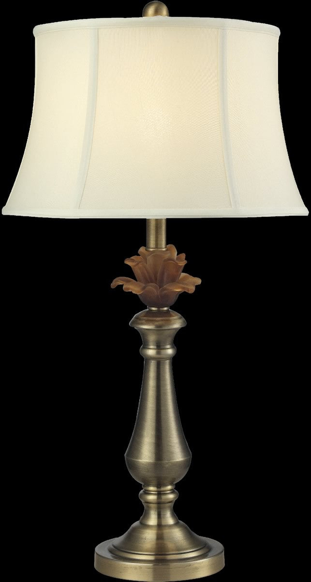 Dale Tiffany Amber Flower Table Lamp Antique Bronze PT14330