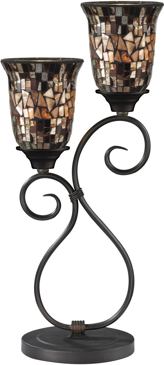 Dale Tiffany Amber Shell Tiffany Table Lamp Antique Bronze TT14169