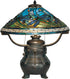 Dale Tiffany 3-Light Tiffany Table Lamp Antique Verde TT90421