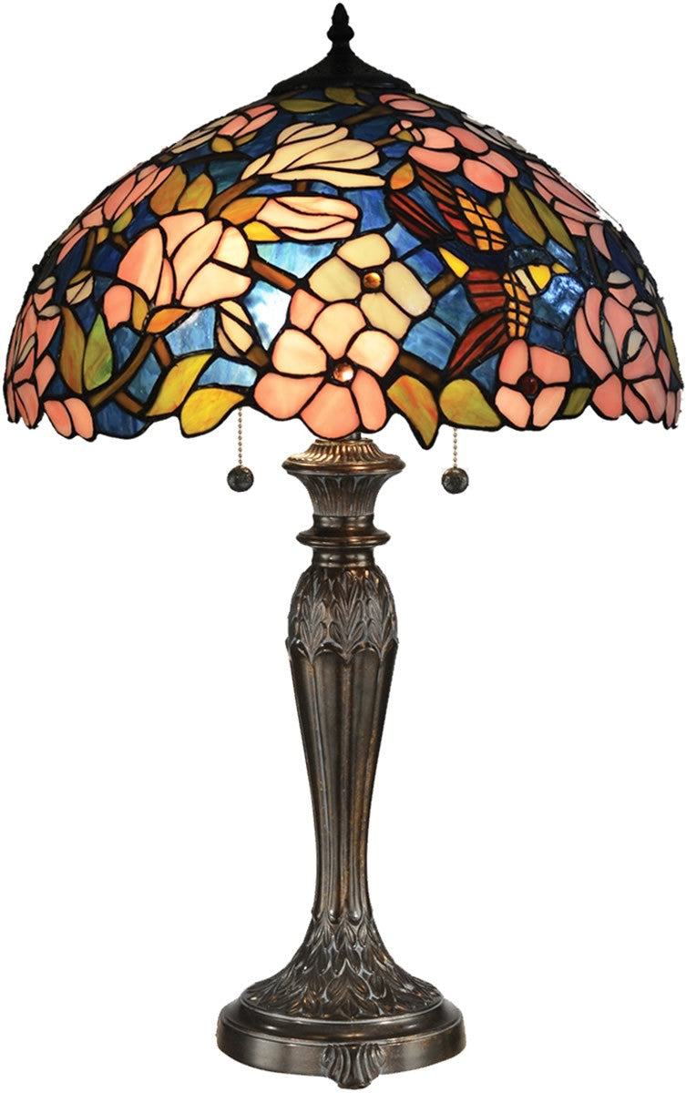 Dale Tiffany Floral Tiffany Table Lamp Antique Bronze TT14298