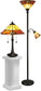 Dale Tiffany Genoa 21 4-Light Table Lamp And 70 Floor Lamp Set Antique Brass TC12178