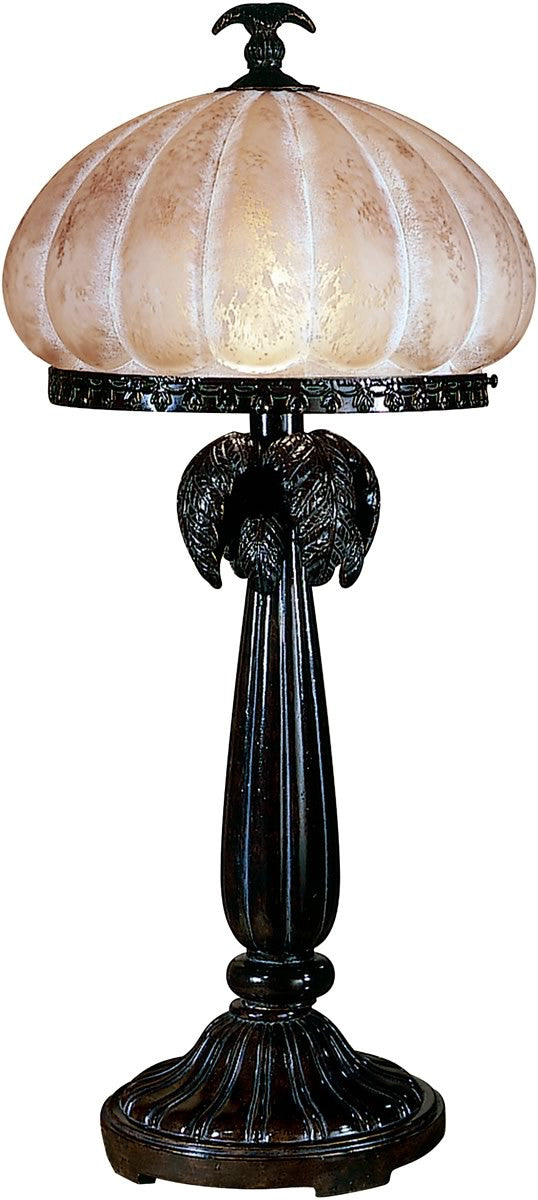Dale Tiffany 1-Light Art Glass Table Lamp Florida Bronze PT100522