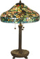 Dale Tiffany 3-Light Tiffany Table Lamp Antique Verde TT90428