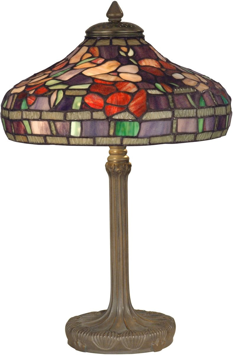 Dale Tiffany 2-Light Tiffany Table Lamp Dark Antique Bronze Verde Green TT10031