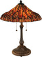 Dale Tiffany Red Lotus 2-Light Table Lamp Antique Bronze TT13059