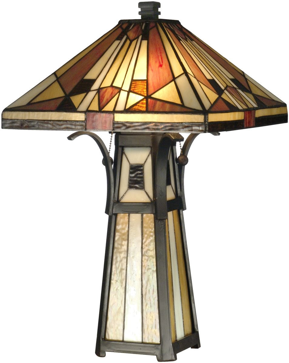 Dale Tiffany 2-Light Tiffany Table Lamp Black TT10792