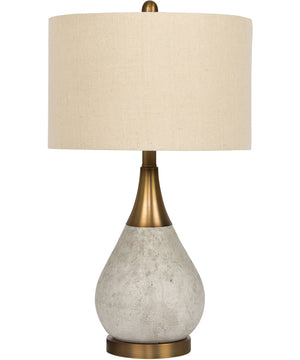 1-Light Table Lamp Natural Concrete/Antique Brass