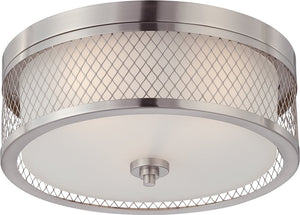 15"W Fusion 3-Light Close-to-Ceiling Brushed Nickel